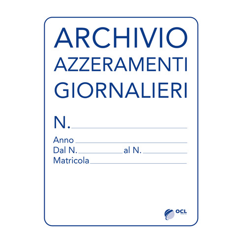 Cartellina registro azzeramenti giornalieri 31x24,5 cm O.C.L. 13 fogli - 1206