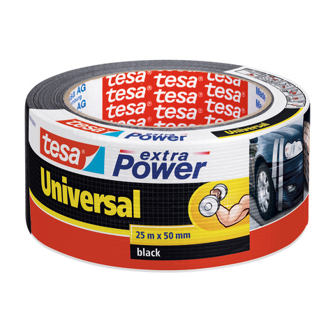 Nastro adesivo in tela Tesa Extra Power Universal nero - 25 m x 50 mm 56388-00001-07