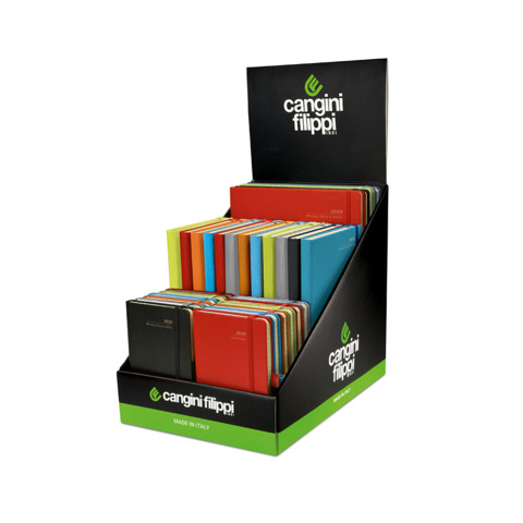 Espositore da banco 28 agende Cangini Filippi Palm Classic - formati e colori assortiti - EXP/IVO