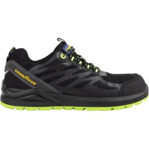 Scarpe antinfortunistiche Goodyear in tomaia KPU e mesh GY BLACKBAT S1P nero-verde TG.40 - 729640