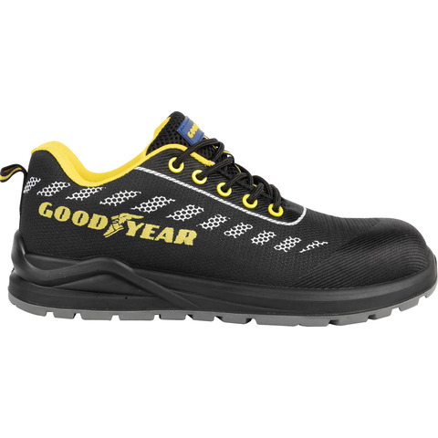 Scarpe antinfortunistiche Goodyear in tessuto knit GY STRIPE S1P nero-giallo TG.41 - 735341
