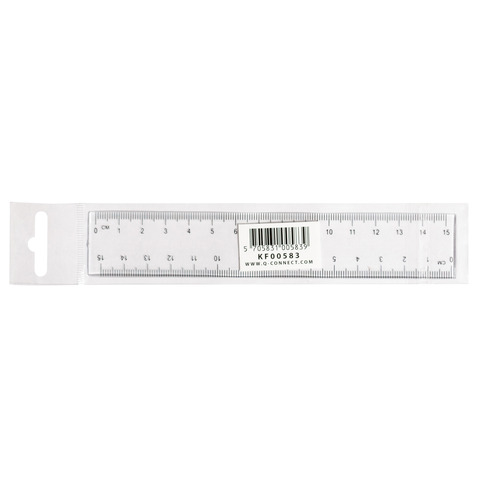 Righello Q-Connect trasparente 15 cm  KF00583
