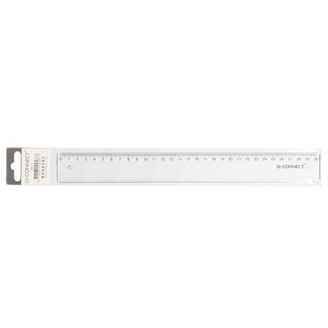 Righello Q-Connect trasparente 30 cm  KF00587