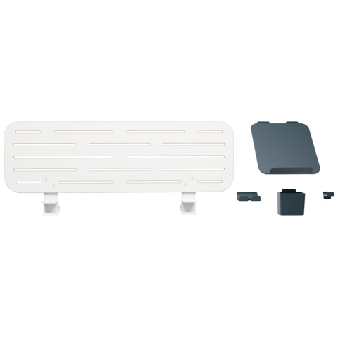 Pannello forato con accessori supporto PC/smartphone, portapenne e gancio 80x25 cm  Leitz Ergo grigio chiaro