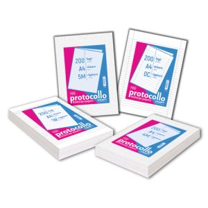 Fogli protocollo Blasetti A4 60 g/m² - rigatura 2 colonne - risma da 200 fogli - 1284