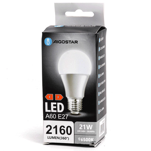 Lampadine LED Aigostar A60 E27 6500K luce fredda 21W 312978
