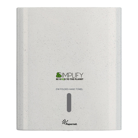 Dispenser in legno e plastica riciclati Papernet Simplify white wood per asciugamano piegato Z/W - 421336