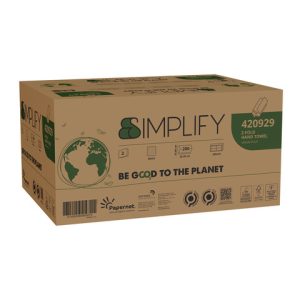 Asciugamano piegato a Z Papernet Simplify in pura cellulosa 2 veli conf. 10 pz per 200 ff bianco - 420929