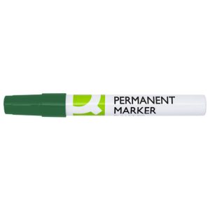 Marcatore permanente Q-Connect con fusto in alluminio e punta conica 4 mm verde KF11711