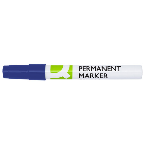 Marcatore permanente Q-Connect con fusto in alluminio e punta conica 4 mm blu KF11709