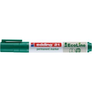 Marcatore permanente Edding 21 EcoLine punta tonda - tratto 1,5-3 mm verde - 4-21004