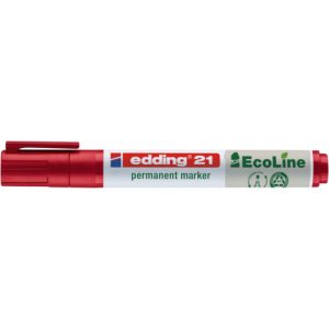 Marcatore permanente Edding 21 EcoLine punta tonda - tratto 1,5-3 mm rosso - 4-21002