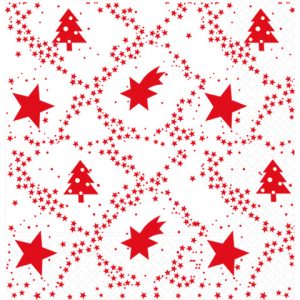 Tovaglioli pura cellulosa 3 veli Dopla Red Xmas 33x33 cm - conf. 30 pz - 18422
