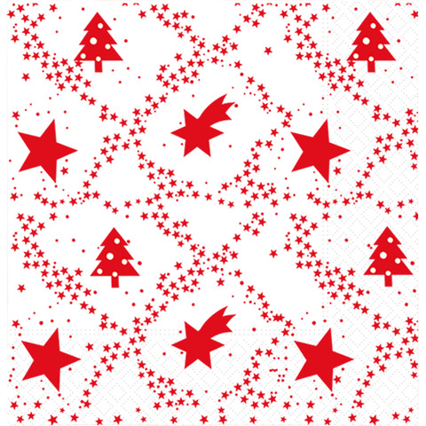 Tovaglioli pura cellulosa 3 veli Dopla Red Xmas 33x33 cm - conf. 30 pz - 18422