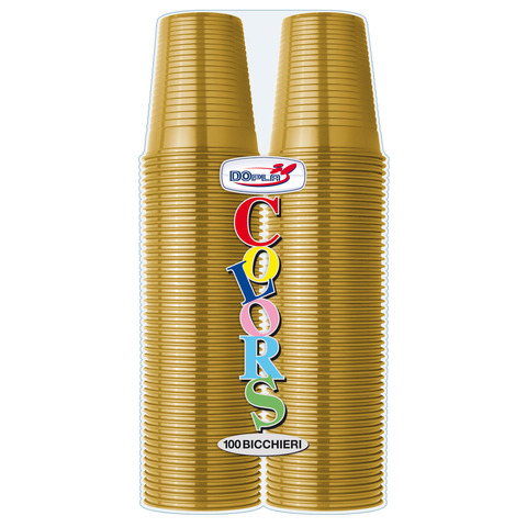 Bicchieri in polistirene Dopla DO Colors 200 ml oro - conf. 2 x 50 pz - 02752