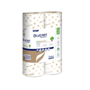 Carta igienica monofascettata Lucart Professional Econatural in Fiberpack 2 veli conf. 6 rotoli da 170 strappi avana