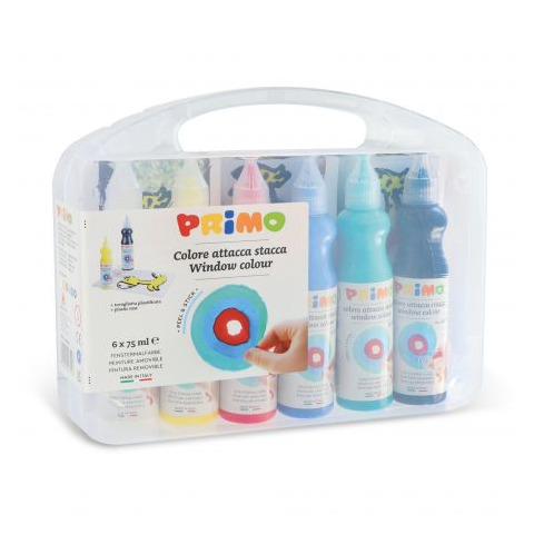 Colore attacca stacca Primo in bottiglia 75 ml - conf. 6 pz - colori assortiti 651W6SP