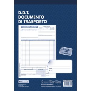 Blocco DDT Mittente/Destinatario/Vettore O.C.L. 33x3 copie 210x300 mm - 0113