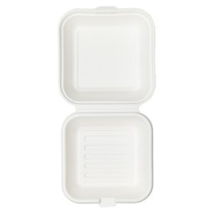Contenitori hamburger in bagassa sbiancata Ferrari Bio conf. 100 pz 150x150x80 mm - FBIO23