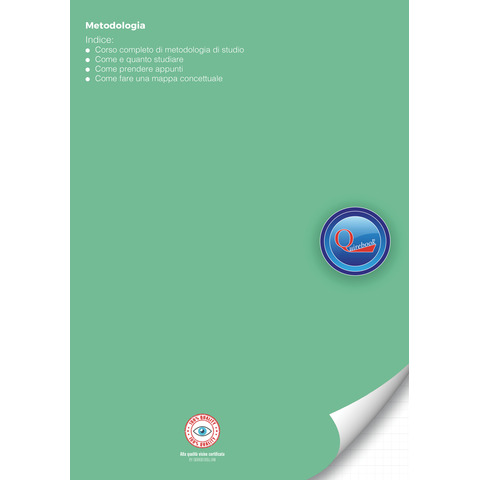 Quaderno rigatura universale Logos Quirebook 21x29,7 cm copertina verde Metodologia - rigatura RQ