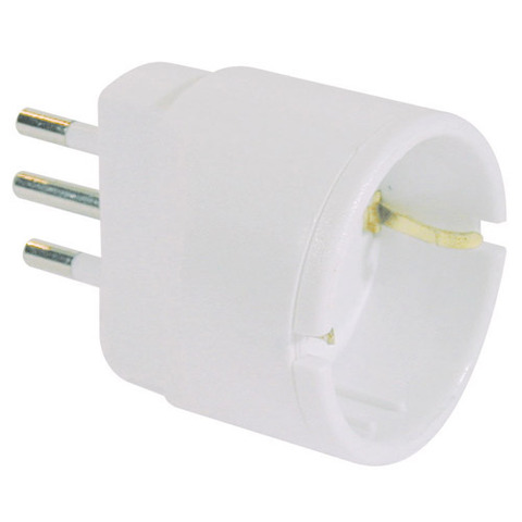 Adattatore di rete spina 2P+T 16A presa schuko MKC bianco 492517923