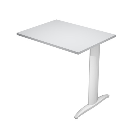 Allungo diretto con fianco metal a T 80x60xH.72 cm grigio Presto gamba verniciata effetto cromato -