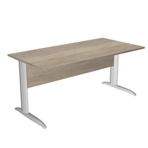 Scrivania piano rovere canadese gamba a L in metallo grigio alluminio Presto 160x80xH.72 cm - 003K2/J/AA