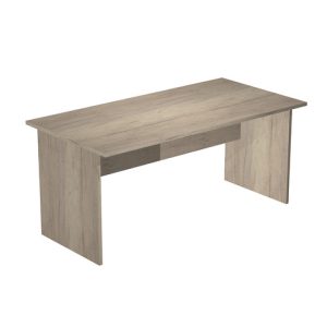 Scrivania piano rovere canadese gamba a pannello in melaminico in tinta Presto 160x80xH.72 cm - 003PAN/J