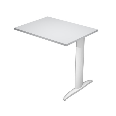 Allungo diretto con fianco metal a T 80x60xH.72 cm grigio Presto gamba grigio alluminio 9006 - ALL-PRM-9-AA