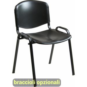 Sedia visitatore a 4 gambe Unisit Dado D5PS - struttura nera - PPL nero - conf. 2 pz - D5PS/2/NE