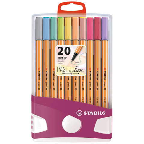 Fineliner Point 88 Stabilo PastelParade -  0,4 mm - conf. 20 colori assortiti - BE8820-0311