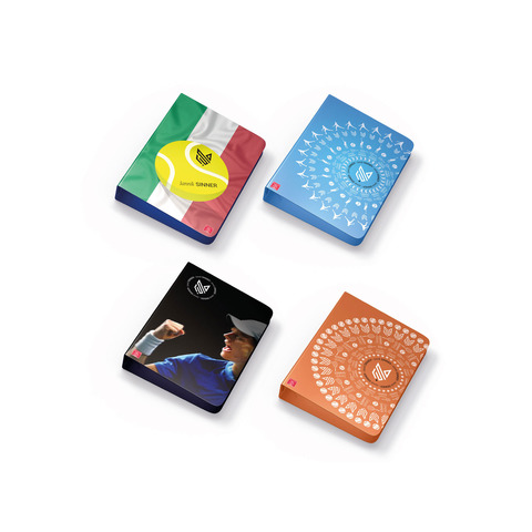 Raccoglitore 4 anelli Pigna Jannik Sinner A4 dorso 3 cm - conf. 5 pz - soggetti assortiti - 023347230