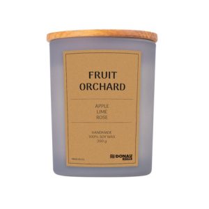 Candela di soia in vaso di vetro con coperchio in legno Donau Home 200 g Fruit Orchard - 45361711-10