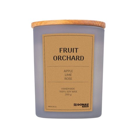 Candela di soia in vaso di vetro con coperchio in legno Donau Home 200 g Fruit Orchard - 45361711-10
