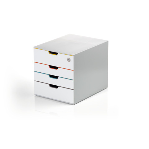 Cassettiera Durable Varicolor® MIX 4 SAFE con serratura - grigio 280x292x356 mm - 7626-27