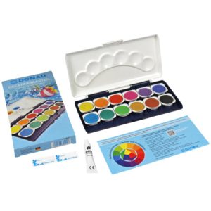 Acquerelli con tempera bianca Donau 7,5 ml in conf. 12 godet + 1 tubetto colori assortiti - 330204