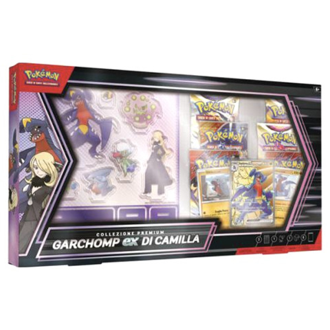 Set Pokémon - Premium Garchomp EX di Camilla 6 buste + 3 carte olografiche PK10427-I