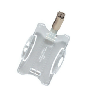 Portabadge rigido Durable 85x54 mm con clip di sicurezza orientabile trasparente Conf. 25 pezzi - 811819