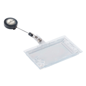 Portabadge Durable chiuso con chiocciola yo-yo per 2 tessere 54x87 mm - conf. 10 pz - 8224-19