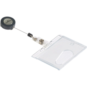 Portabadge Durable chiuso con chiocciola yo-yo per 1 tessera 54x87 mm - conf. 10 pz - 8012-19