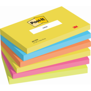Foglietti riposizionabili Post-it® Notes Energetic 76x127 mm neon assortiti conf. 6 blocchetti da 100 ff - 655-TFEN