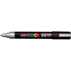 Marcatore a tempera POSCA Uni-Ball punta tonda 1,8-2,5 mm argento M PC5M ARG