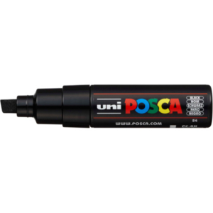 Marcatore a tempera POSCA Uni-Ball punta a scalpello 8 mm nero M PC8K N