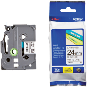 Nastro laminato per etichettarice - nero/bianco Brother 24 mm x 8 mt TZe-251