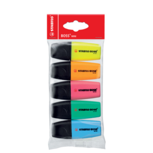Evidenziatori Stabilo Boss Mini - colori assortiti - blister da 5 pezzi - 07/5-2-01