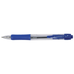 Penna a sfera a scatto Q-Connect punta M 0,7 mm blu - conf. da 10 pezzi- KF00268