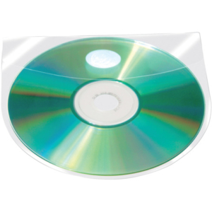 Custodia autoadesiva per CD/DVD Q-Connect 12,6x12,6 cm trasparente Conf. 10 pezzi - KF27032