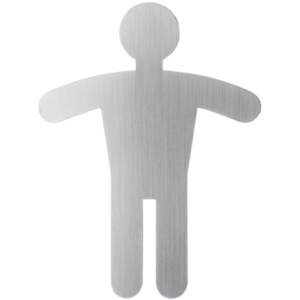 Pittogramma adesivo DURABLE 90 x 120 mm acciaio inossidabile spazzolato argento metallizzato WC uomini - 495123