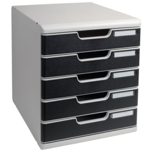 Cassettiera Exacompta MODULO Classic 5 cassetti 28,8x35x32 cm grigio/nero 301014D