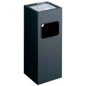 Posacenere Durable a colonna acciaio con sabbia e cestino base quadrata H 62 x Ø 25 cm nero - 333101